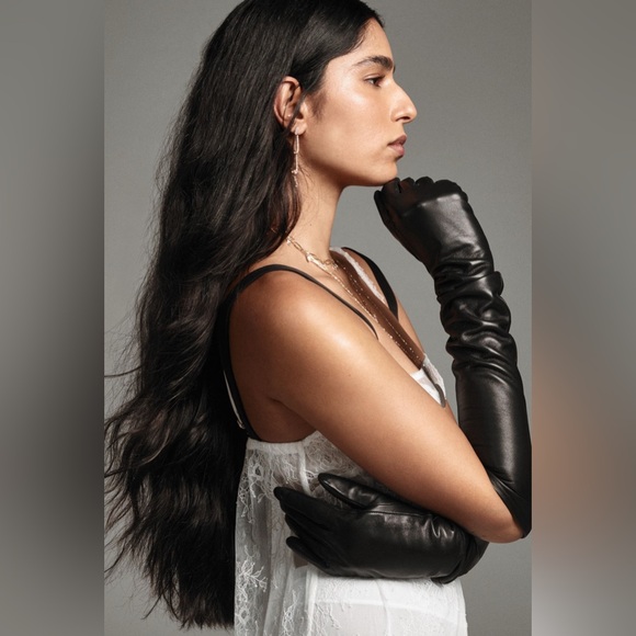 Long Sheep Skin Leather Gloves VERY SOFT - Picture 1 of 9